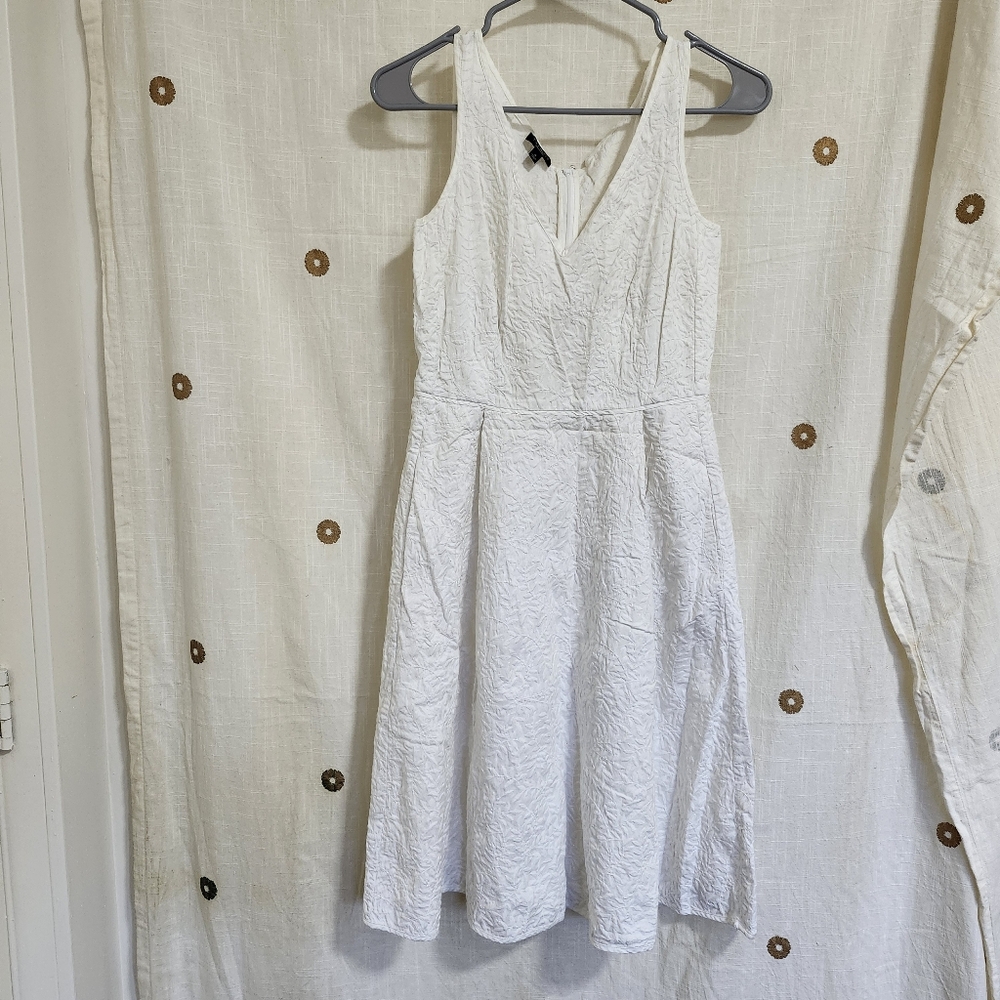 Women's Dress White Embroidered by Talbots